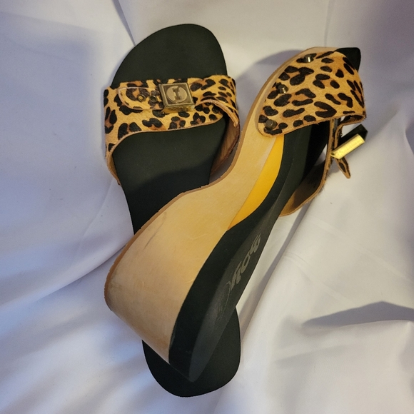 Shoes - Leopard calf hair clogs